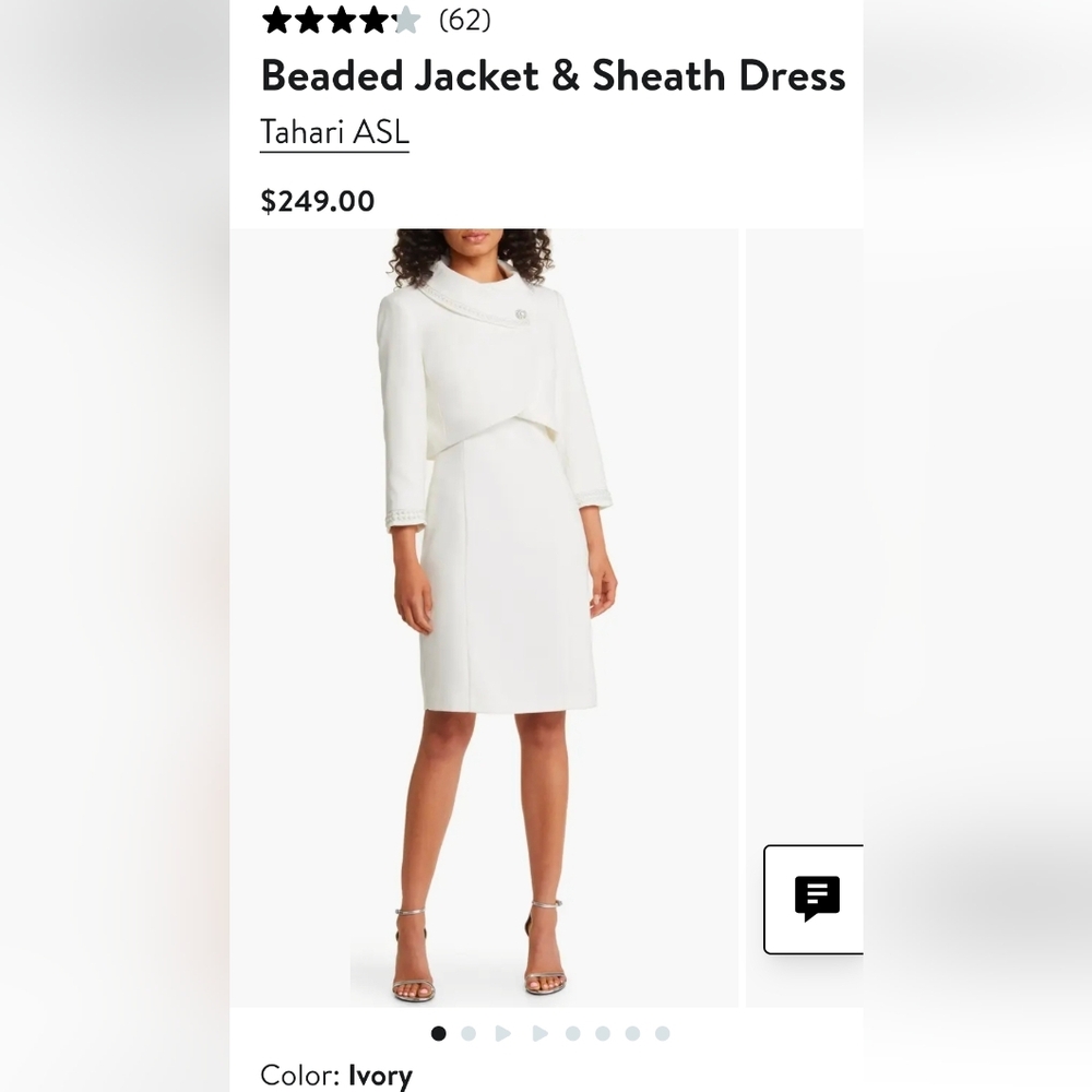Tahari Chic White Long Sleeve Dress
